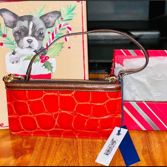 Dooney & Bourke Croc Embossed Leather Clutch - Picture 2 of 3